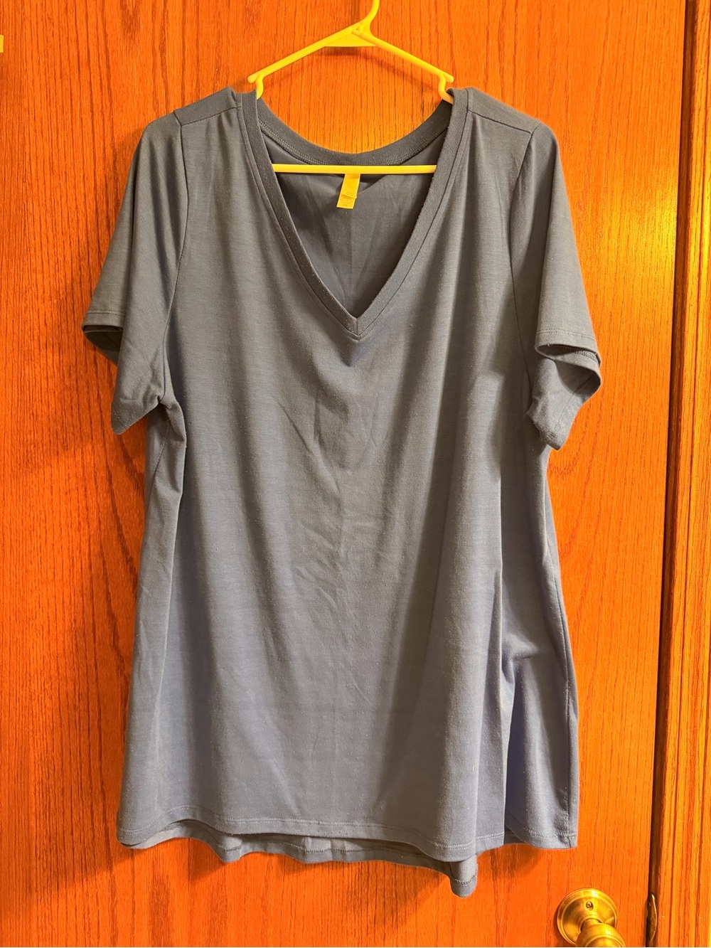 LuLaRoe Short Sleeve V-Neck Tee in Slate Blue